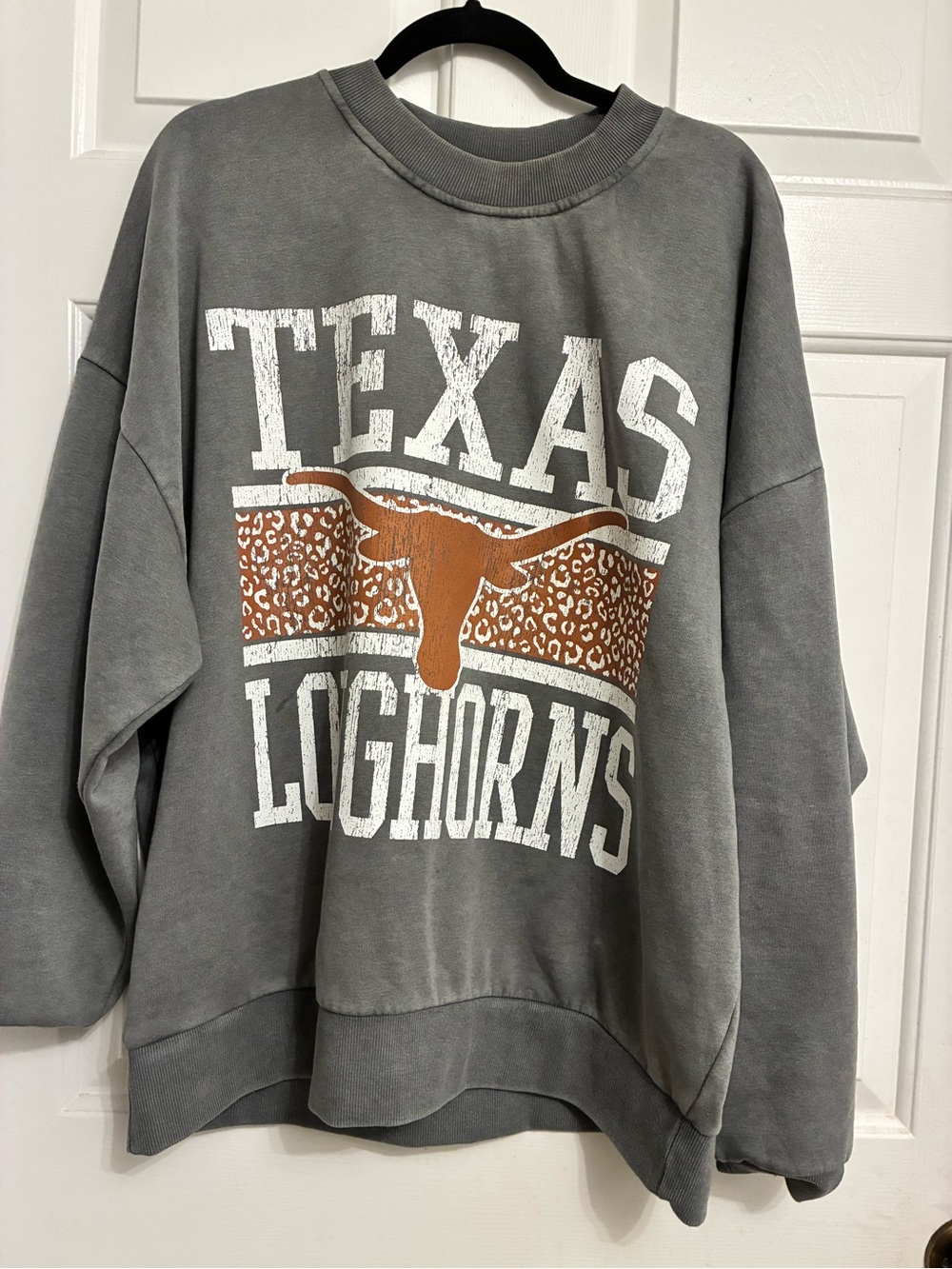 Texas Longhorns Gray Sweatshirt with Orange Logo - Collegiate Home Accents